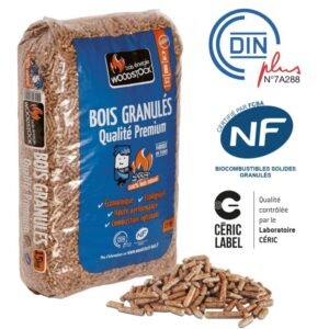 GRANULÉS DE BOIS WOODSTOCK – QUALITÉ SUPÉRIEURE – 66 SACS DE 15 KG